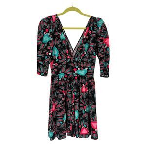 New NoTag Trashy Diva Dress 2 Sacred Hearts Rayon Deep Cut Babydoll Vintage Styl